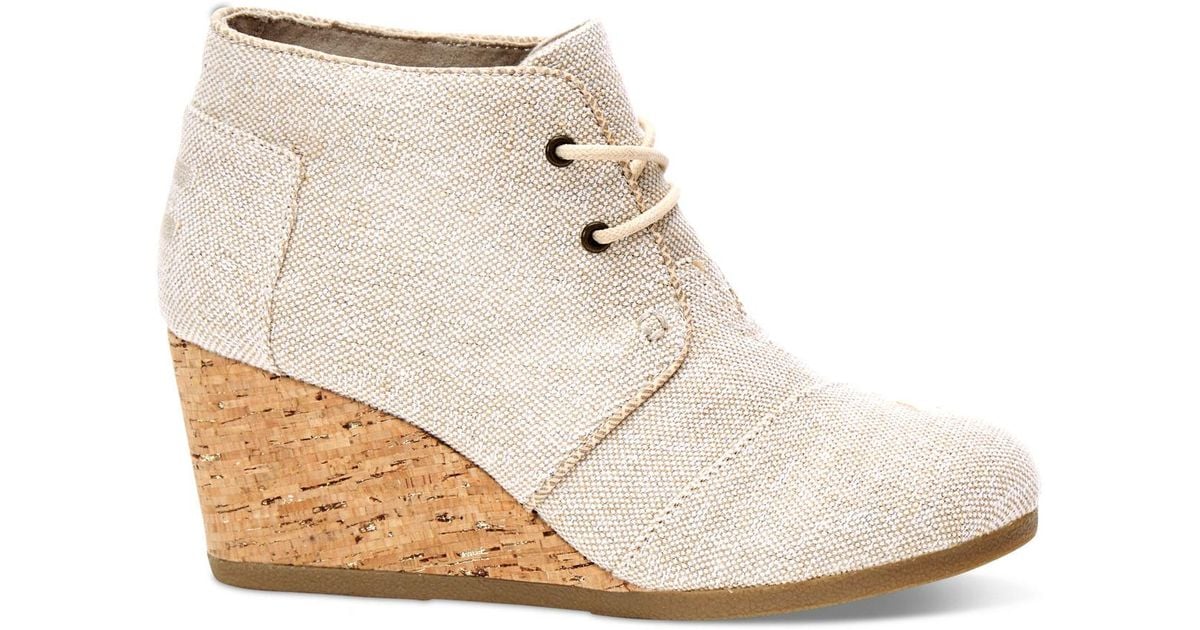 toms tan wedge booties
