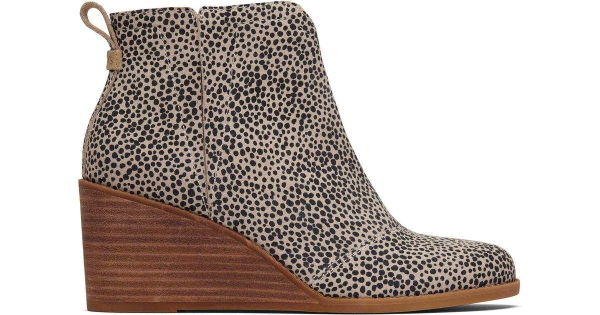 TOMS Suede Cheetah Print Heeled Boot Clare in Brown Lyst UK