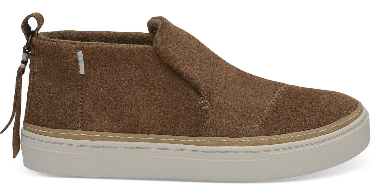 dark amber suede toms