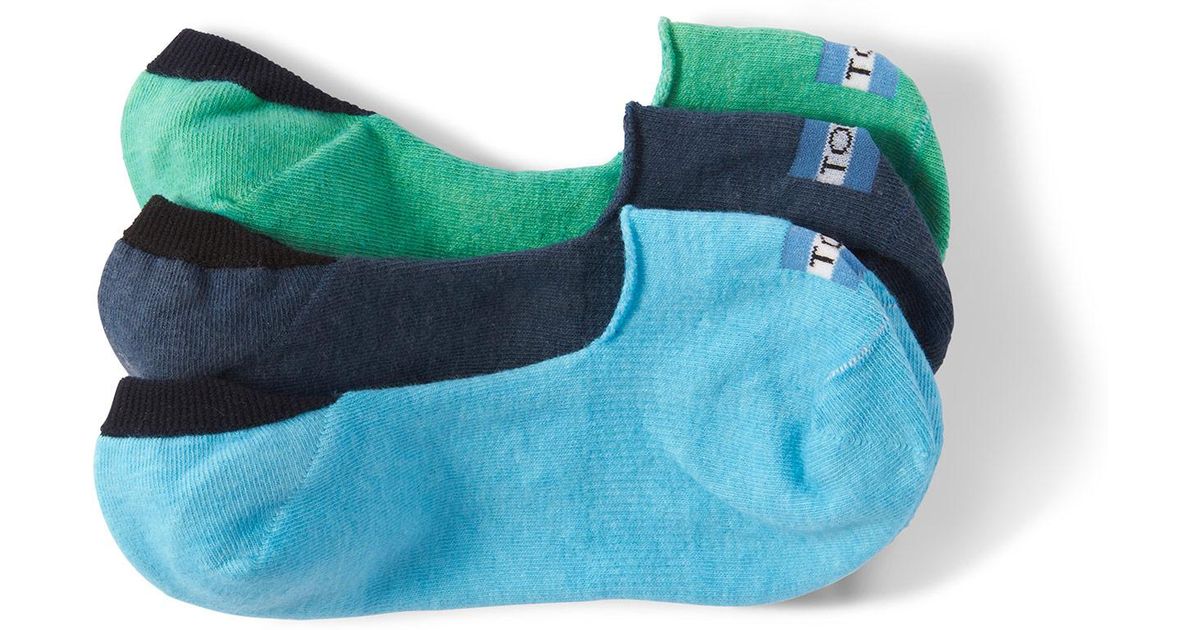 TOMS Cotton 3 Pack Solid Blues Womens 
