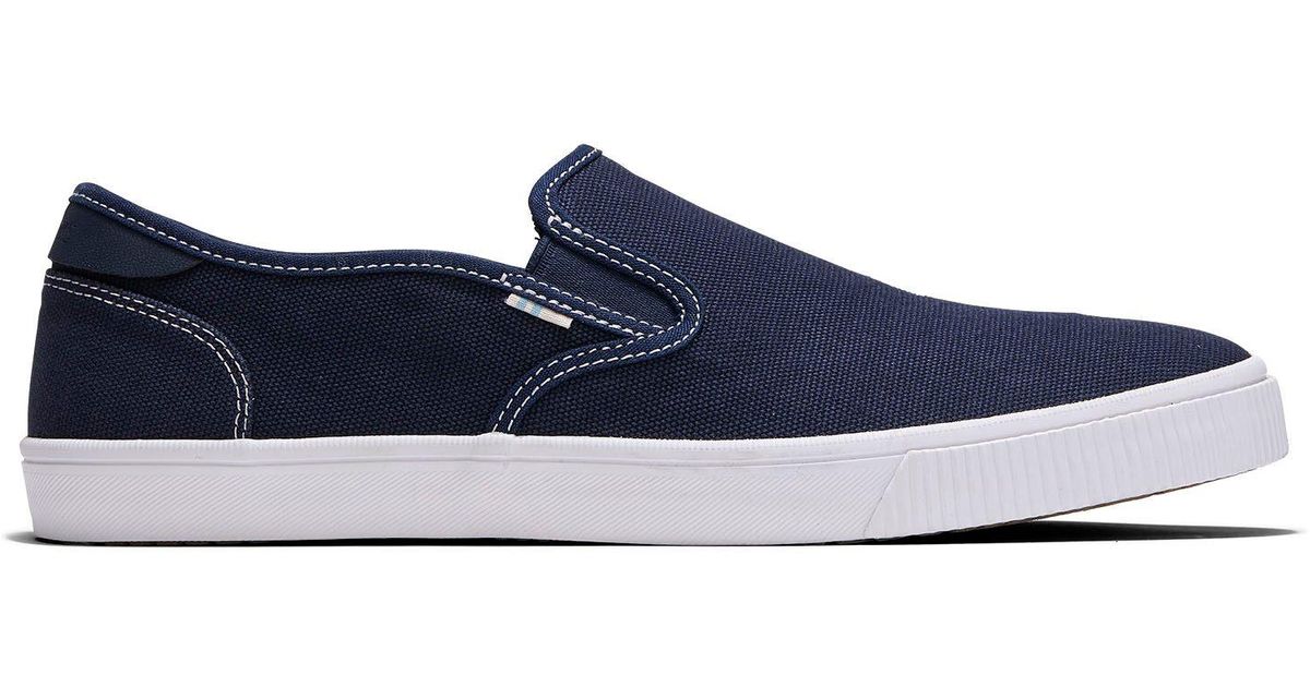 mens blue canvas slip on shoes