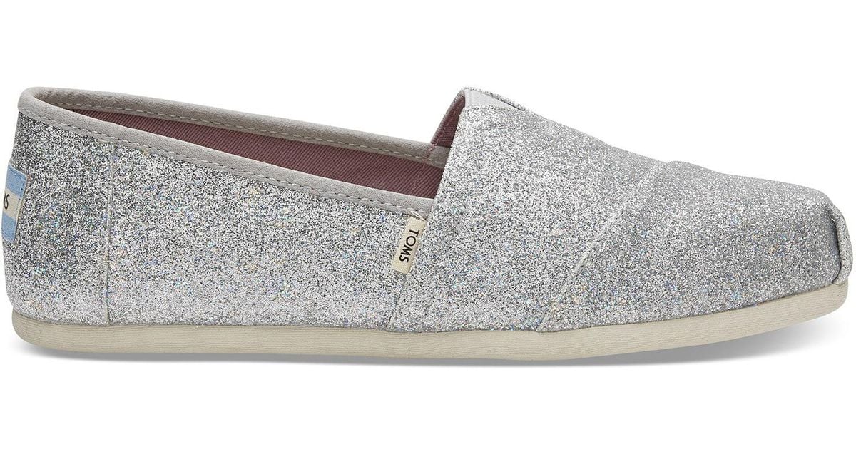 TOMS Silver Iridescent Glitter Women's Classics in Metallic Lyst UK