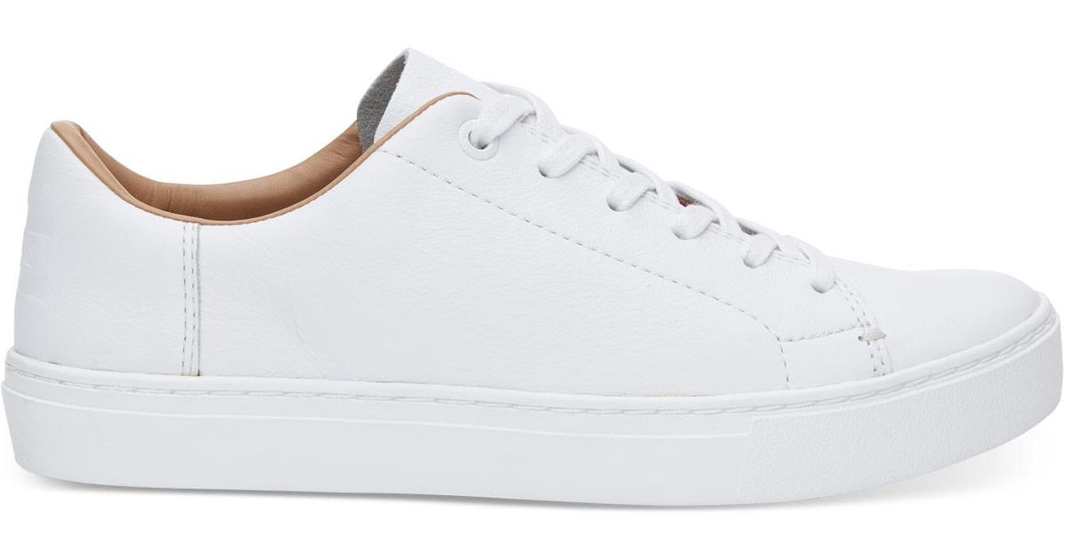 toms white leather sneakers