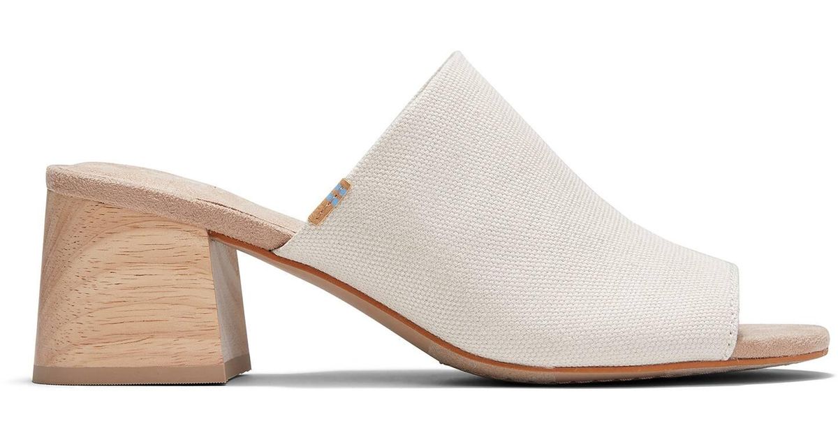 natural shimmer canvas suede women's monica mule wedges