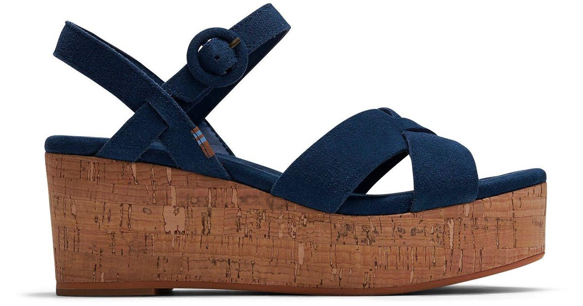 blue suede wedge shoes