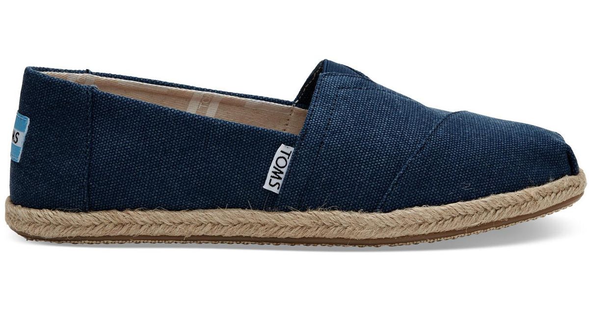 toms navy washed canvas women's classics