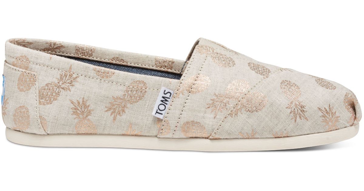 TOMS Pineapple-Print Canvas Slip-Ons in 