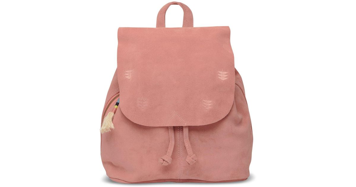 pink suede backpack