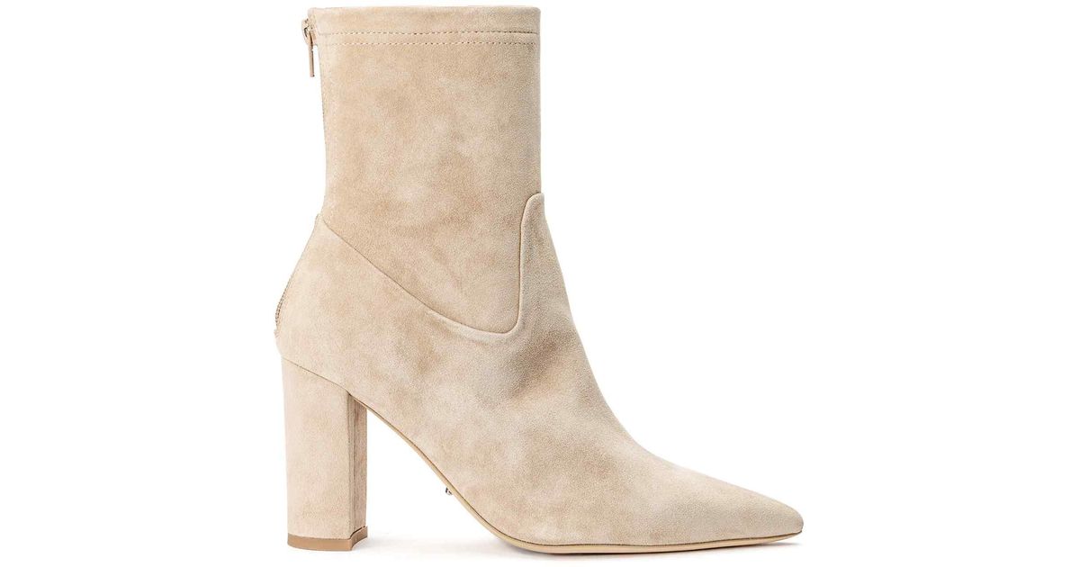 Tony Bianco Suede Ellie 8.5cm Ankle Boots in Natural | Lyst UK