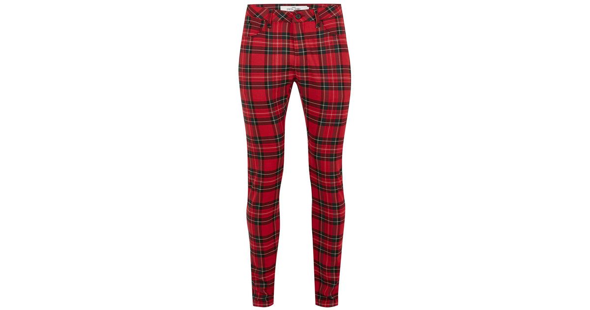 mens tartan skinny trousers