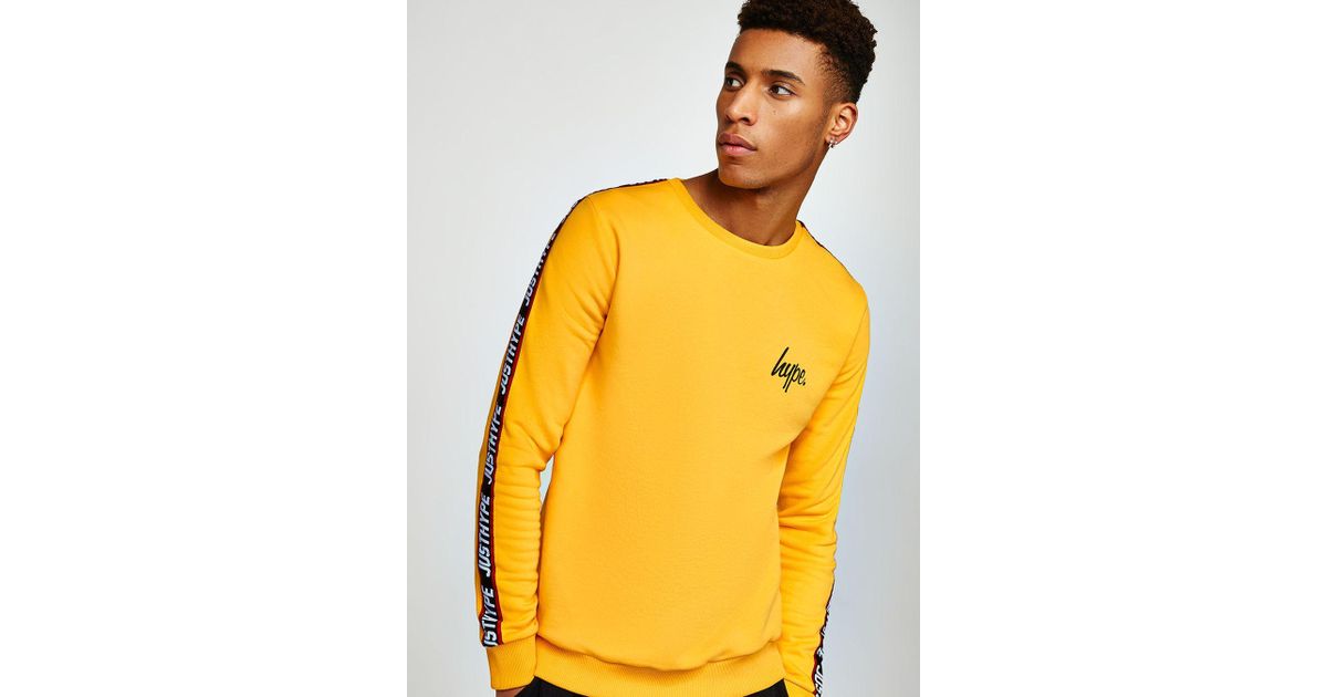 yellow taping sweatshirt