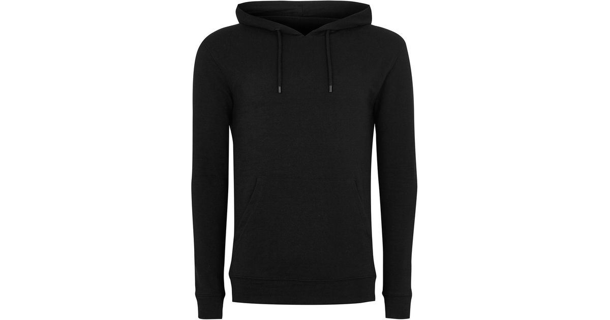 muscle fit hoodie black