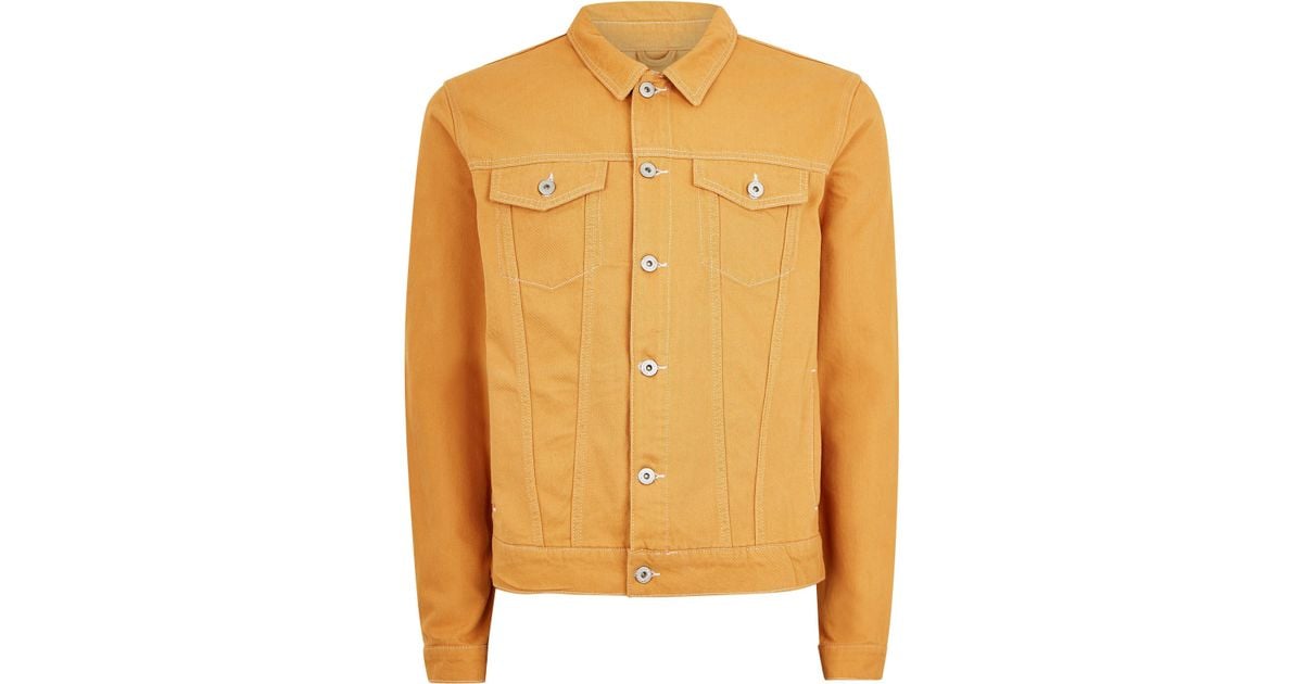 TOPMAN Mustard Contrast Stitch Denim Jacket in Yellow for Men Lyst