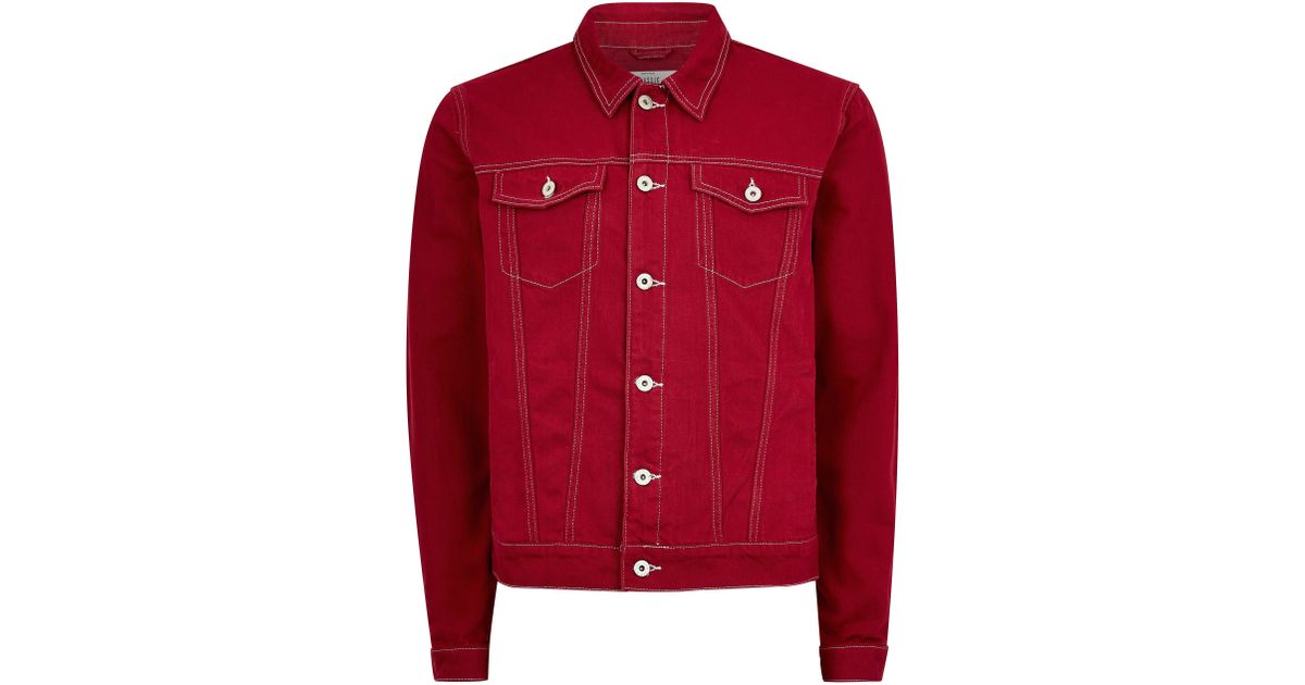 topman red denim jacket