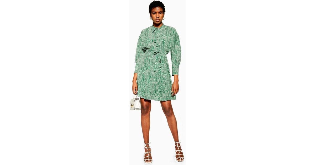 green zebra dress topshop