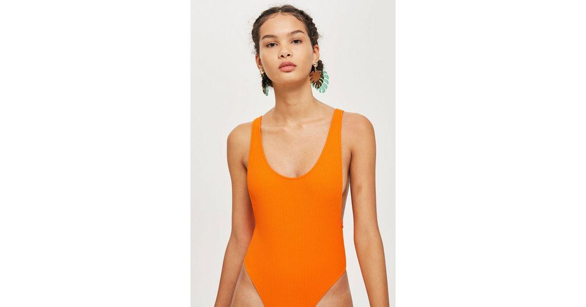 topshop orange swimsuit
