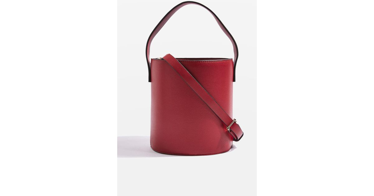 topshop red bucket bag