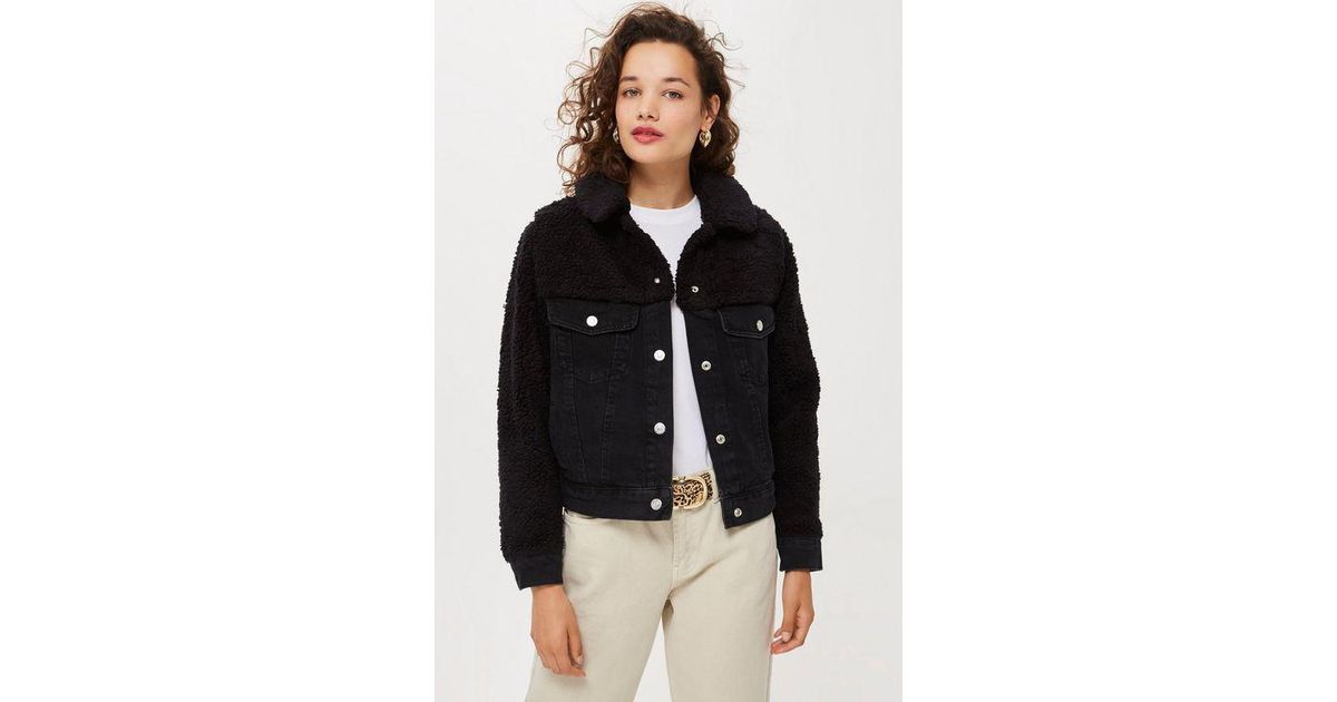 topshop hybrid borg jacket