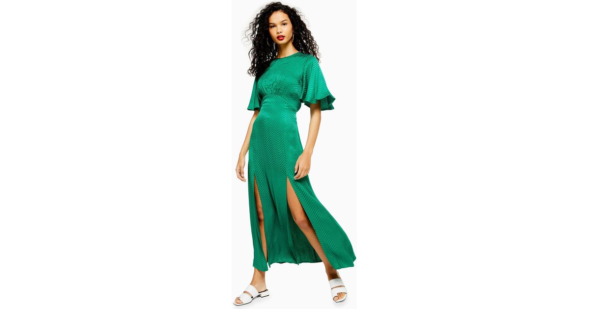 austin jacquard angel sleeve maxi dress