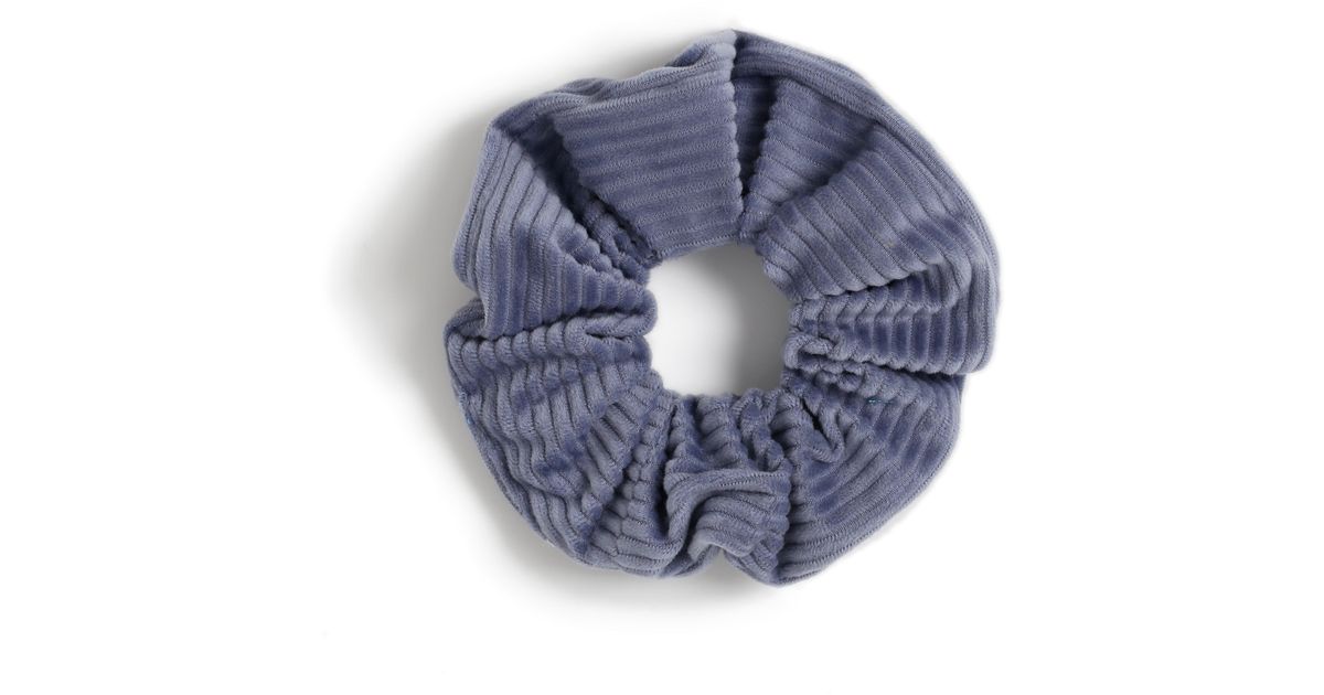 Topshop Blue Cord Hair Scrunchie In Grey Gray Lyst
