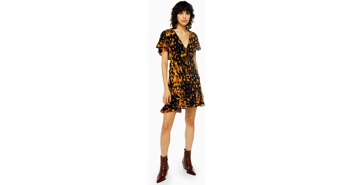 topshop flame dress