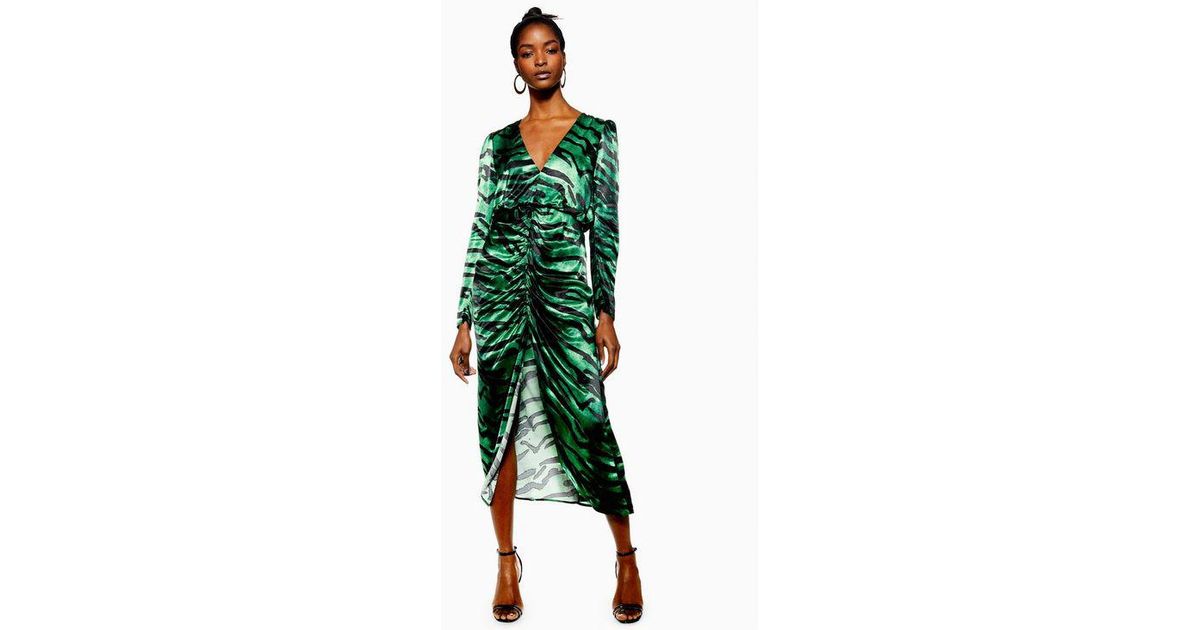 green zebra dress topshop