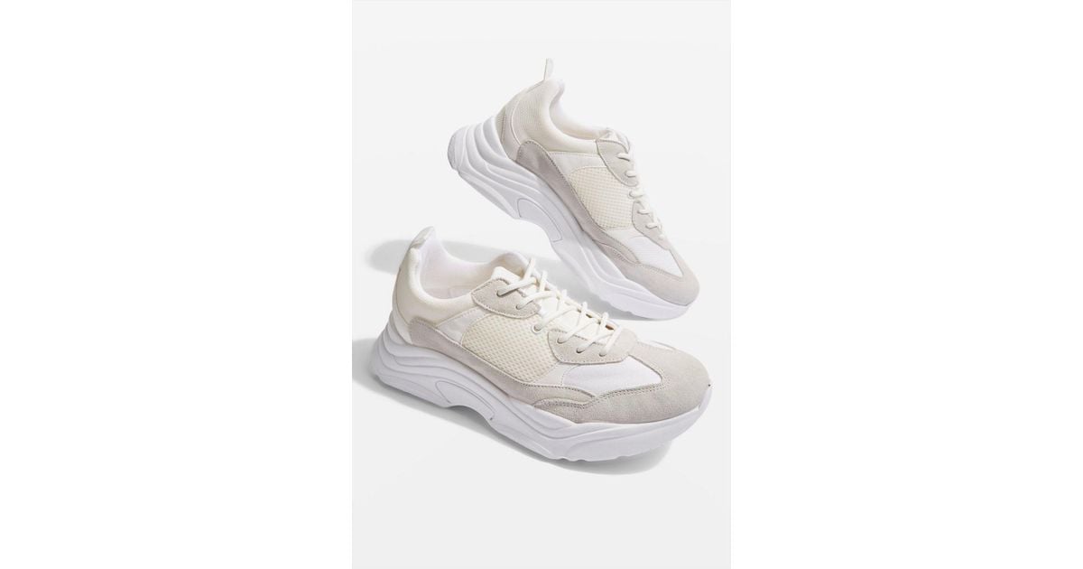 TOPSHOP Denim Ciara Chunky Sneakers in White - Lyst