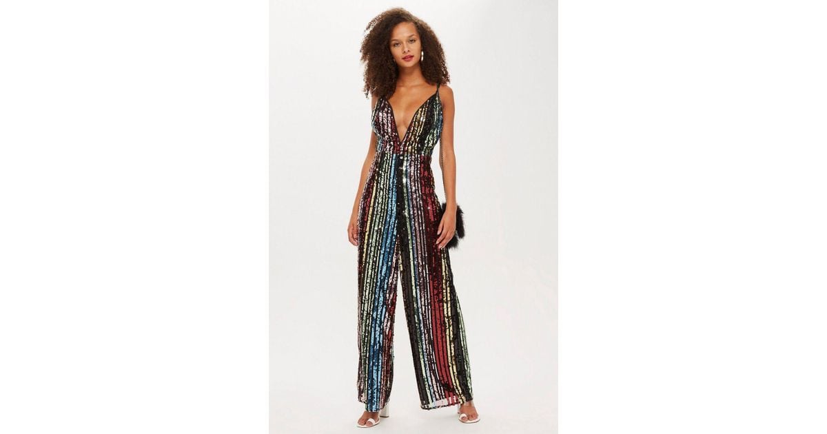 rainbow sequin jumpsuit topshop