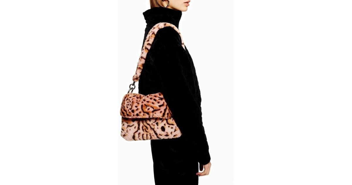 leopard fur bag topshop