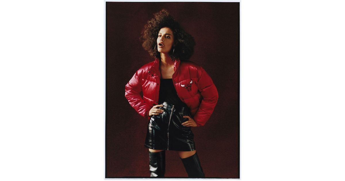 TOPSHOP Synthetic Chicago Bulls Puffer Jacket By Unk X in Red - Lyst