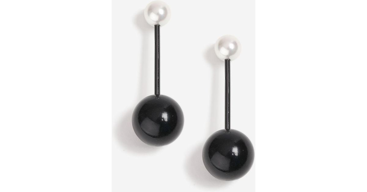 black ball drop earrings