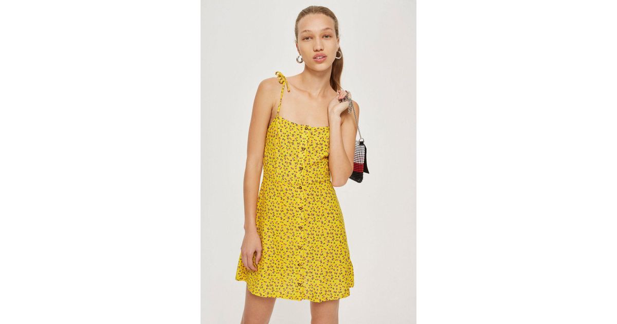 topshop button mini slip dress