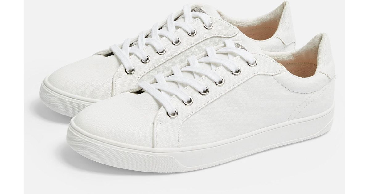 TOPSHOP wide Fit Cola Trainers in White 