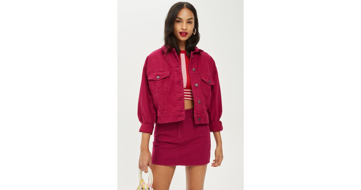 topshop raspberry denim jacket