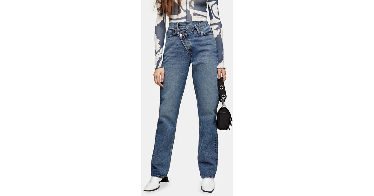 wrap over dad jeans