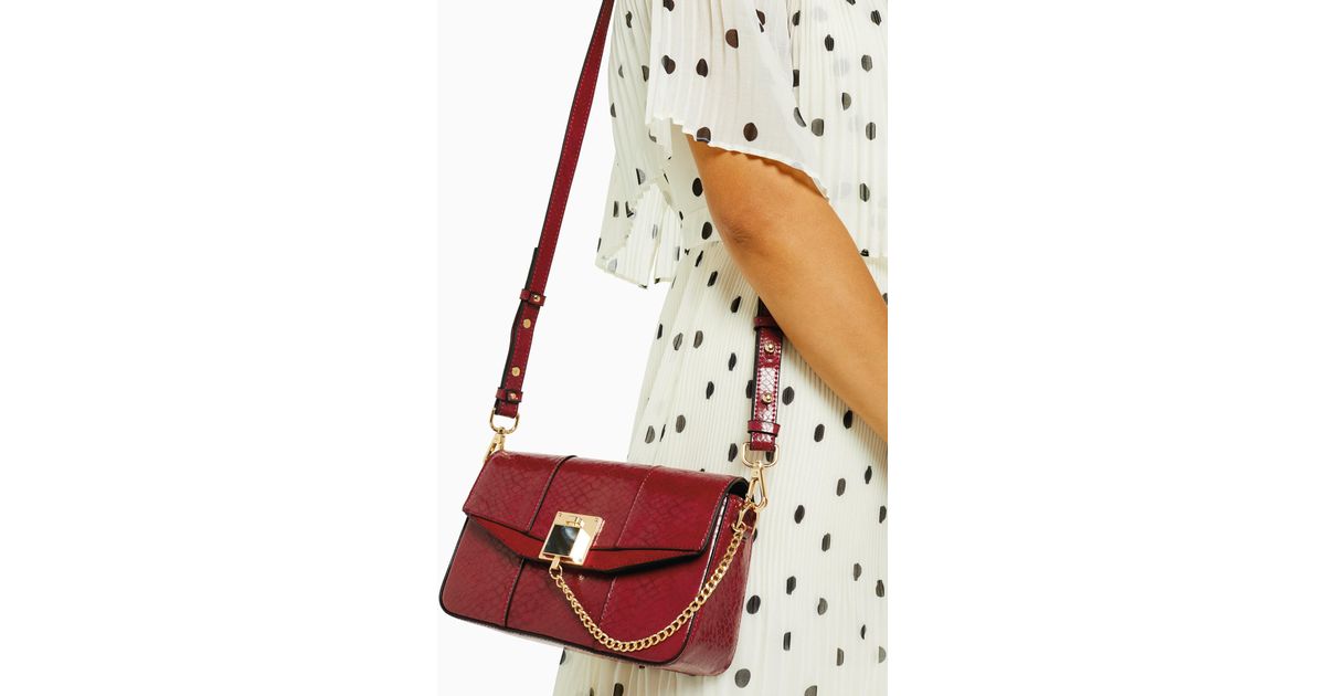 topshop red crossbody bag