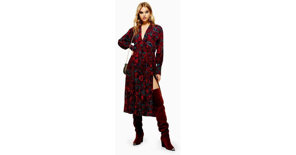 topshop paisley shirt dress