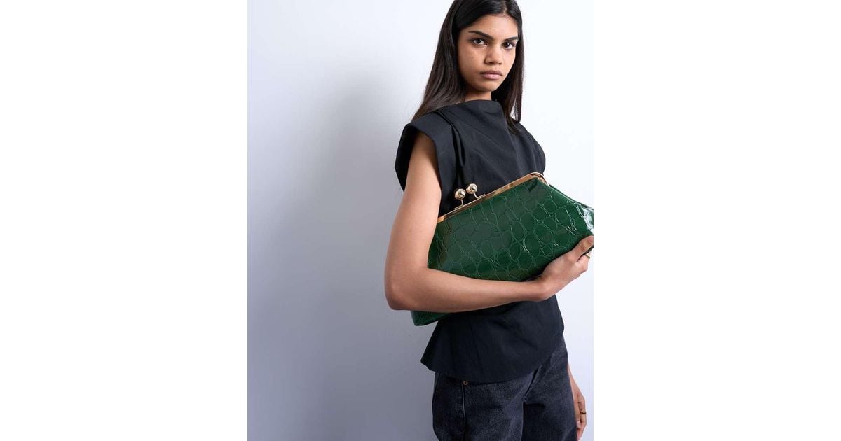 TOPSHOP Gretchen Clutch Grab Back in Green Lyst UK