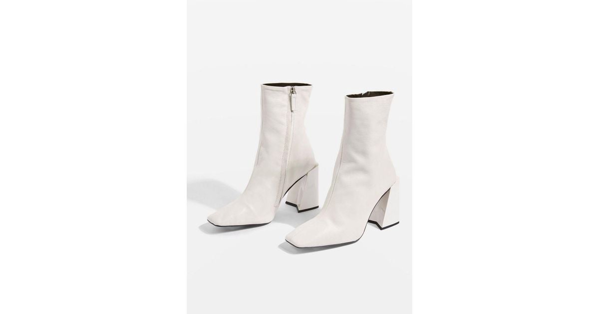topshop white ankle boots