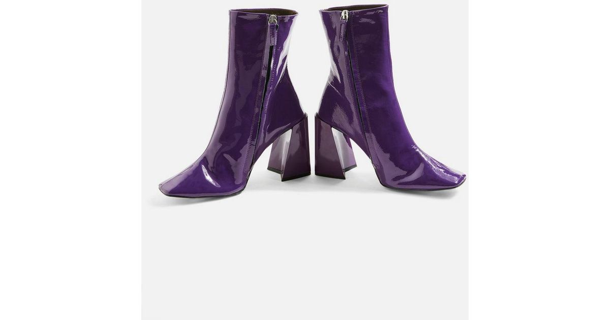 purple patent boots