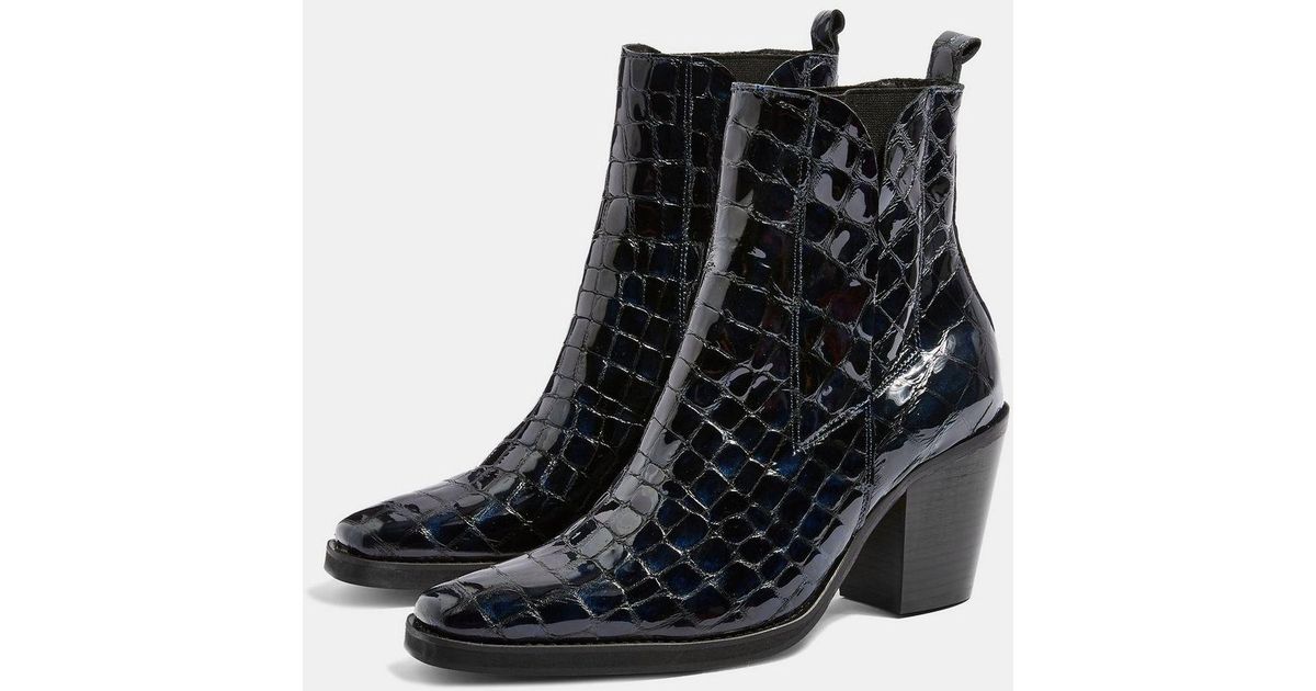 mason crocodile effect chelsea boots