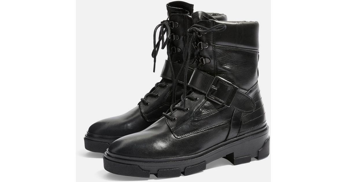 topshop black biker boots