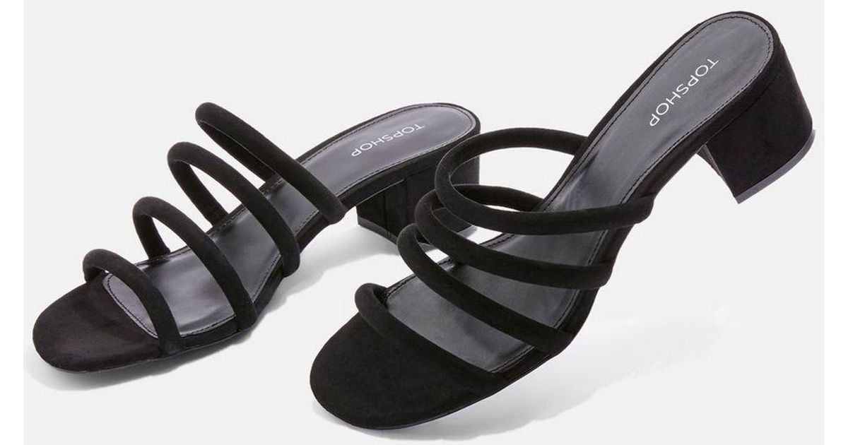 black strappy mules