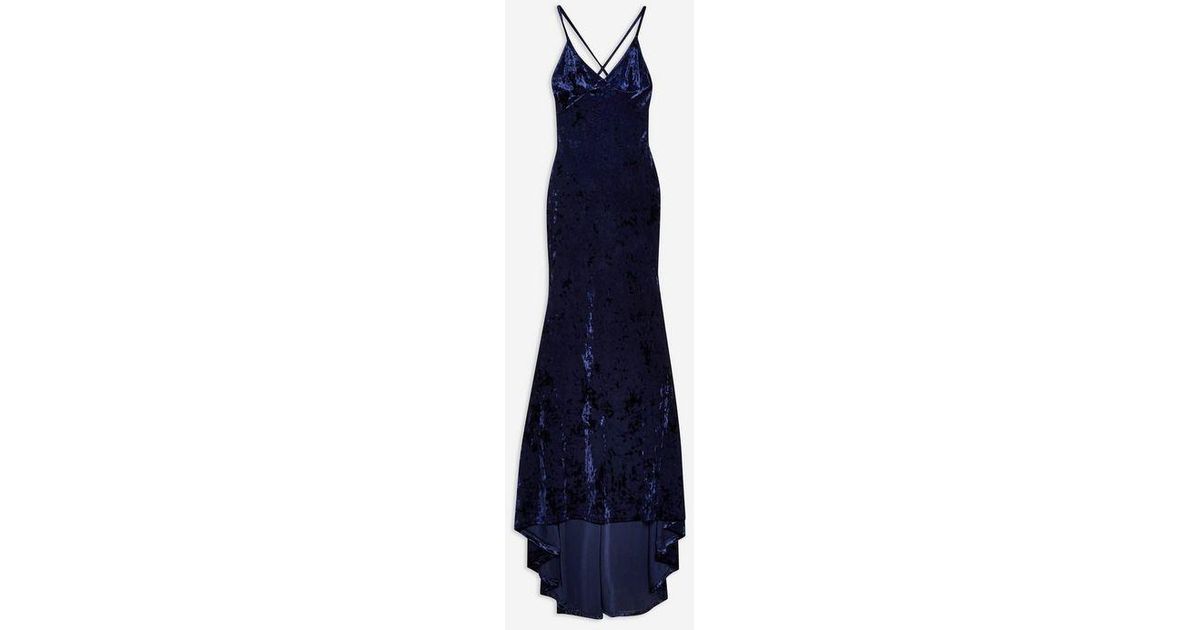 navy sequin cross back fishtail maxi dress