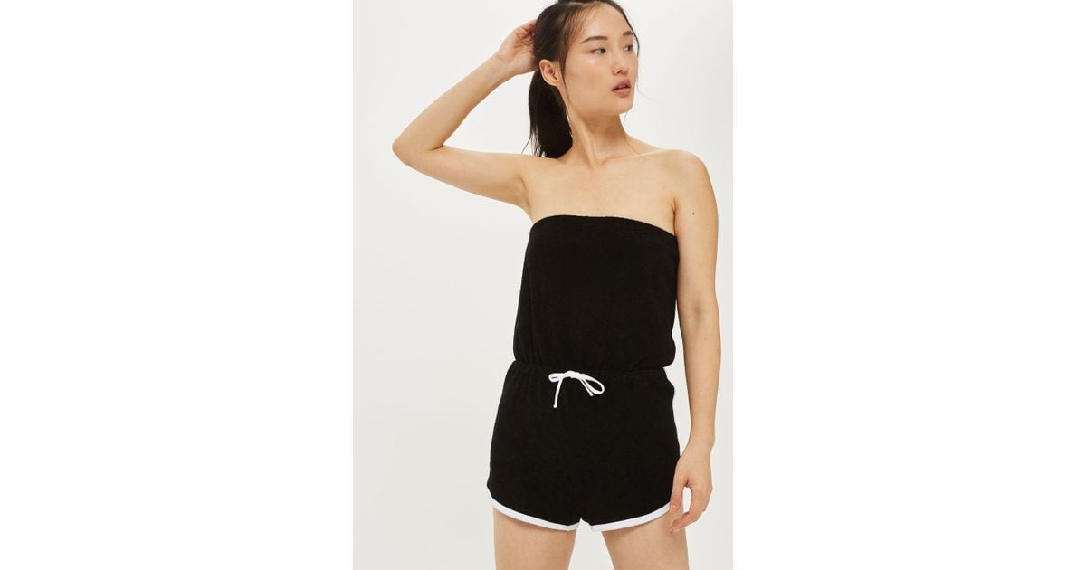 bandeau playsuit black
