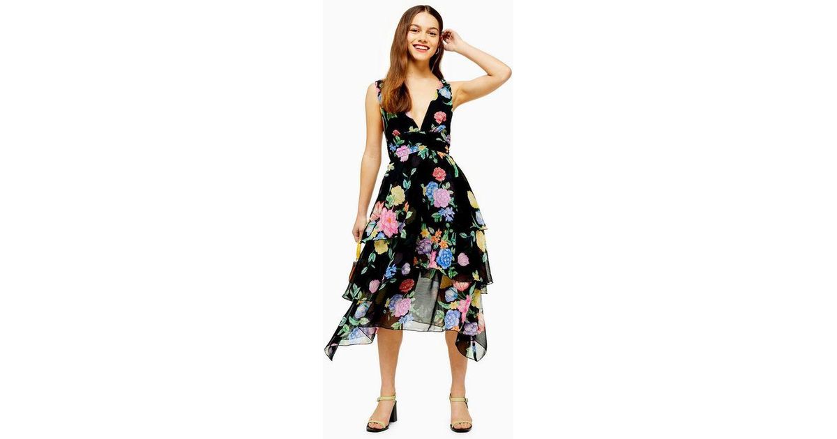 topshop floral pinafore dress