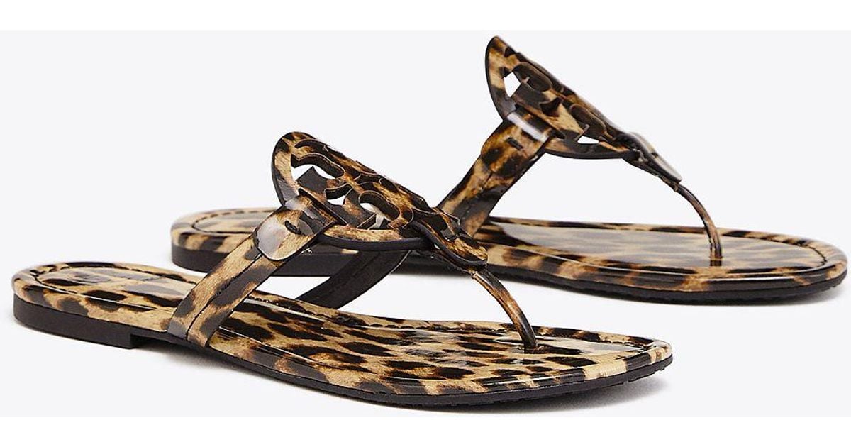 Tory Burch Miller Sandals, Printed Patent Leather | Lyst