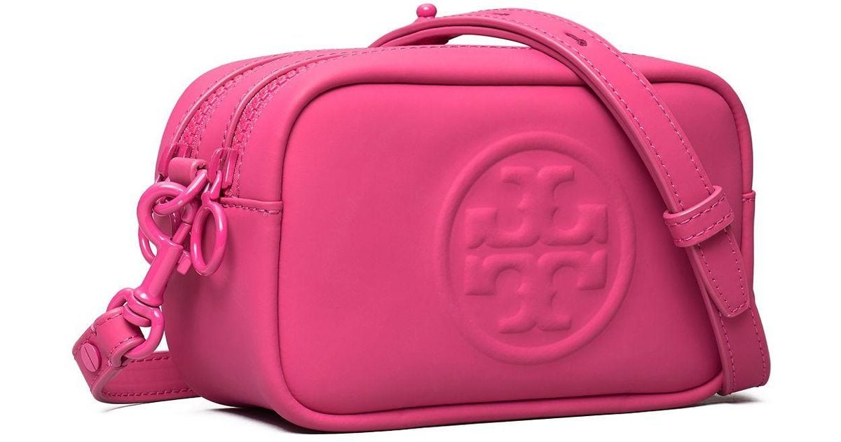 TORY BURCH, PINK Perry Bombe Mini Logo Glazed Crossbody Bag: Unbox, What  Fits & Review