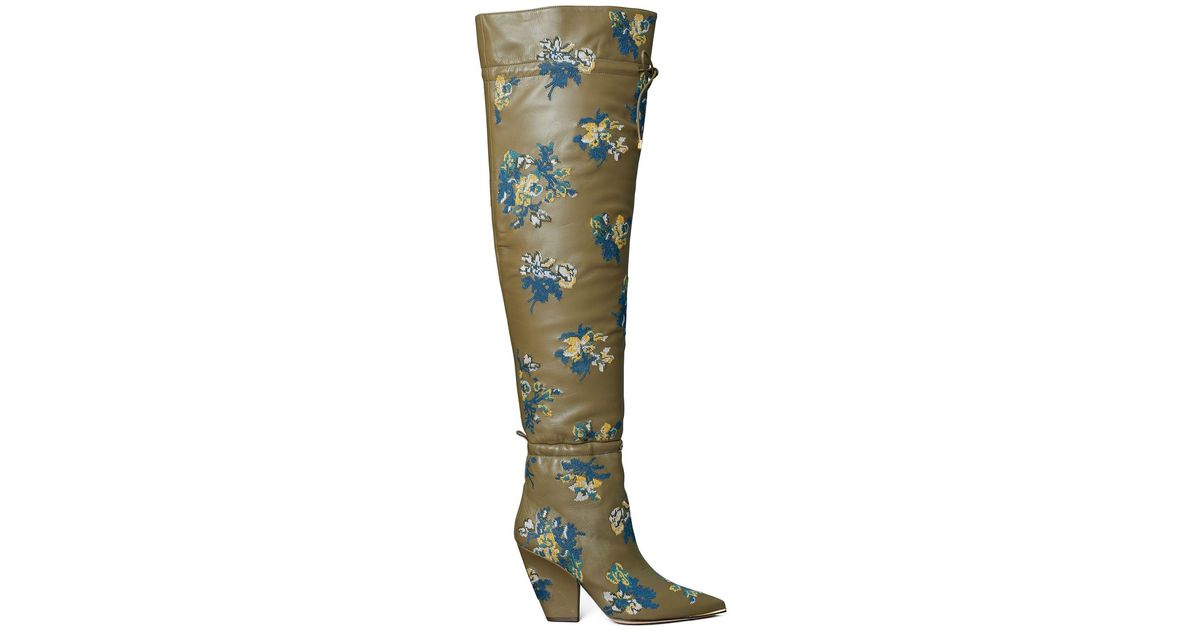 tory burch lila patchwork boot