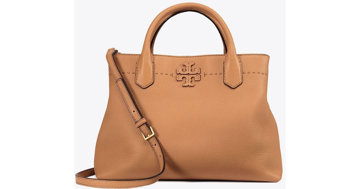 Tory Burch Mcgraw Triple-compartment Tote in Brown | Lyst